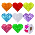 Rotolo di 8 adesivi olografici a forma di cuore per regali e sigilli per decorazioni fai-da-te - 1,5 Pollici (38 mm)