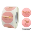 Autocollants roses Thank You for Supporting My Small Business dorés en rouleau - 38mm (500 Pièces/Rouleau) / Rose Marqué à l'Or