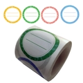 Roll of 2-inch round 4-color jar date labels with writable lines for food storage - Four Color Cycle Style A (A)