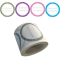 Roll of 2-inch round glass jar labels with 4-color borders for date and food coding - Four Color Cycle Style B (B)