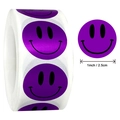 25mm lila Smile-Aufkleber Rolle für Hochzeit Party Geschenk Versiegelung und Deko - Violetter Smiley (B)