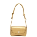 Borsa baguette oro metallizzato in ecopelle con trama coccodrillo e dettagli con nodi - Motivo in Pietra Dorata
