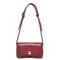 Borsa a baguette bordeaux con stampa coccodrillo, base a clessidra e fibbia dorata - Motivo Coccodrillo Rosso