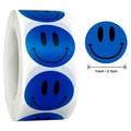 Blaue Smiley Aufkleber 2,5cm Runde Etiketten für Hochzeitsfeier Dekoration Rolle - Blauer Smiley (D)