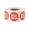 Vue détaillée d'étiquettes rondes XXL orange en rouleau pour l'organisation de vêtements - Orange (XXL)