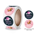 Rolle mit 2,5 cm Happy Birthday Siegelaufklebern mit Esel- und Ballon-Motiven - 1 Zoll (25mm) / Gemischte Geburtstag-Stile (A)