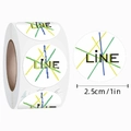 2.5cm roll of decorative round tulip flower stickers with colorful line patterns - Colorful Line Pattern (B)
