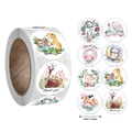 500pcs cartoon animal thank you stickers roll for gift sealing and kids reward tags - Cartoon Animal Thank You Style (D)