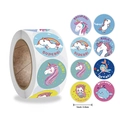 Unicorn and mermaid cartoon reward stickers roll with Dream Big and Magic slogans - Mermaid Theme Unicorn Style (Unicorn D)