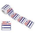 Rollo de pegatinas impermeables para cambio de aceite con fecha y kilometraje - 150 Unidades/Rollo / Azul