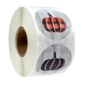 Rotolo di adesivi zucca grigio legno con motivi scozzesi rossi per decorazioni - 1 pollice (25mm)