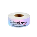 Rotolo di adesivi Thank You olografici con sfumatura di colore e piccoli cuori rossi - Stile A-Grazie Misto