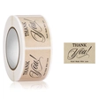 Roll of kraft paper Thank You stickers with Hand Made With Love text for gift packaging - Kraft Paper - Hand Made With Love