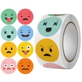 Bunte runde Smiley-Aufkleber in 8 leuchtenden Farben für Geschenke und Belohnungen - Mehrfarbiger Gemischter Emoji-Stil (25mm)