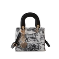 Off-white embroidered crossbody bag with black tiger print and golden heart charm - Tiger Black