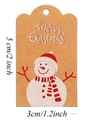 Vintage-Geschenkanhänger aus Kraftpapier mit Schneemann-Motiv und Aufhängeloch für Weihnachten - Weihnachtsschneemann-Stil (Stil A)-100 Stück/Packung