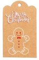 Detail eines Kraftpapier-Weihnachtsanhängers mit Lebkuchenmann und Merry Christmas Aufdruck - Lebkuchenmann-Stil (Stil B)-100 Stück/Packung