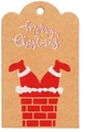 Nahaufnahme von Vintage Kraftpapier Weihnachtsanhänger mit roten Weihnachtsmann-Stiefeln - Weihnachtsschornstein-Stil (Stil D)-50 Stück/Packung