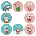 Rouleau de 8 étiquettes adhésives de Noël avec motifs Père Noël pour décoration - 1,5 Pouce (38 mm) / 500 Pièces / Multicolore Style A