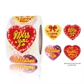 Rouleau de stickers cœur LOVE Saint-Valentin 2,5cm avec quatre designs variés - Style Confession Miss You Cœur de Saint Valentin (B)