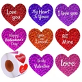Adesivi glitterati a forma di cuore per regali e decorazioni di San Valentino - 25mm (1 pollice)