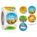 Rouleau de stickers Joyeuses Pâques de 3,8 cm avec lapins colorés et œufs décoratifs - Taille Standard / Multicolore Style A