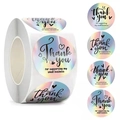 Holographic Thank You stickers roll for small business with rainbow laser effect - 25mm / Holographic Laser