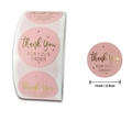Rotolo adesivi rosa Thank You oro 2,5cm per decorazione matrimonio e ordini - 3.8CM / Stile Thank You