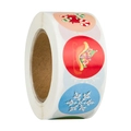Rouleau d'autocollants de Noël avec motifs festifs de cannes de bonbon et flocons - Style Sucre d'Orge et Traîneau (B)