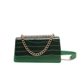 Sac à bandoulière vert effet crocodile avec chaîne dorée et cuir synthétique - Vert