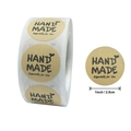 Rollo de pegatinas redondas de papel kraft con texto Hand Made y Especially For You - Hecho a Mano (Clásico)