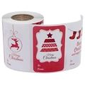 Rouleau d'autocollants cadeaux Merry Christmas rouges et blancs avec motifs de renne - Style de Noël Rouge et Blanc (A) / 50mm*75mm