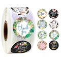 Rotolo di 8 adesivi floreali Thank You per confezioni regalo e piccoli business - 25mm / Stile C