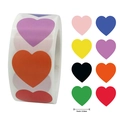 Roll of 1 inch colorful heart shape stickers for decoration in eight vibrant colors - 25mm / 8-Color Heart Combination (X-158)