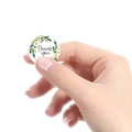 Autocollants ronds Thank You avec feuilles vertes et fleurs pour emballage de cadeaux - 25mm(1 pouce) / Fleurs Aquarelle