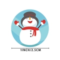 Rouleau de stickers ronds bonhomme de neige de 1 pouce pour emballage de cadeau - 1 pouce (25mm) / Style de bonhomme de neige en dessin animé (A)