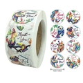 1-inch watercolor animal thank you stickers featuring llama, panda and sloth on a roll - 1 Inch / Watercolor Animal Style (A)