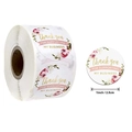 Rotolo di adesivi floreali con testo di ringraziamento e segno della dimensione di 1 pollice - Stile Floreale Rosa Rosa / Piccolo