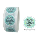 Blue 1-inch roll of Pretty Things Inside stickers with star patterns and scalloped edges - Blue Star Artistic Font Style (B) / 1 inch (25mm)
