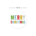 1.5 inch round Merry Christmas sticker with colorful letters for gift packaging and envelopes - Colorful Letters (Style A) / 38mm (1.5 Inch)