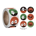 Rollo de pegatinas de Halloween de 1 pulgada con fantasmas, calabazas y murciélagos - Tema de Halloween (A) / 1 pulgada (25mm)