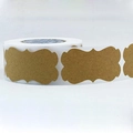 Rouleau de 300 étiquettes cadeaux de Noël en papier kraft avec cadres vintage - Vierge Vintage Festonné (A)
