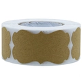 Roll of 300 natural kraft paper gift labels with vintage scalloped edges for holiday wrapping - Natural Kraft Scalloped Style / Standard Spec