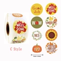 Rouleau de 8 autocollants de motivation d'automne pour enfants et scellage de cadeaux - Style Inspirant Feuille d'Érable d'Automne (C) / 1 pouce (25mm)