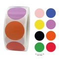 Rollo de etiquetas adhesivas redondas de 1 pulgada en 8 colores brillantes - 1 Pulgada / Mezcla multicolor (A)