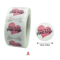 Rotolo di adesivi Thank You rotondi da 25 mm con cuore per confezioni regalo - Cuore Rosa You've Got Great Taste(A)