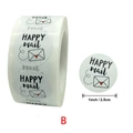 Etichette adesive tonde da 25mm bianche con scritte Happy Mail e grafica cuore busta - Busta Happy Mail(B)