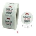Adesivi natalizi 25mm Thank You For Your Order tondi con cappello di Babbo Natale - Cappello di Babbo Natale Thank You For Your Order(C)