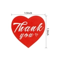 Étiquettes autocollantes cœur rouge Thank You de 1,5 pouce pour cadeaux de mariage - Cœur / Rouge