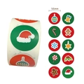 Set di 500 adesivi natalizi con 10 motivi assortiti e un diametro di 38 mm - 38mm (1.5 pollici)